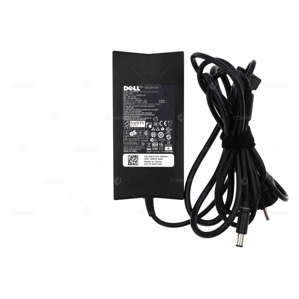 WTC0V DELL WTC0V 90W 19.5V 4.62A 5MM TIP PA-3E SLIM AC ADAPTER DA90PE3-00